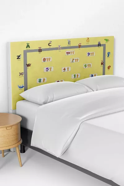 Alfabe Öğretici Çocuk Odası Yatak Baza Başlık Kılıfı 