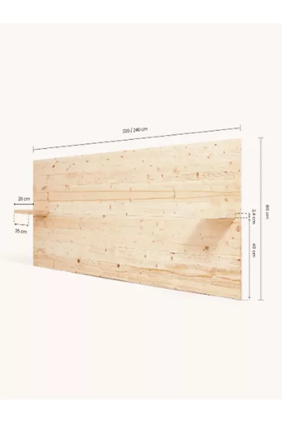 Testiera del letto con comodino in legno cm