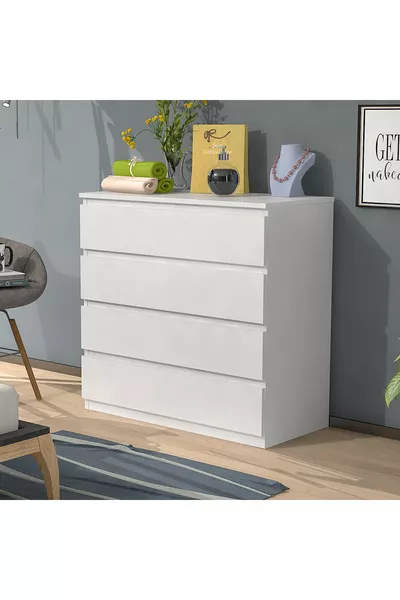 خزانة ذات 4 أدراج من إميّت بياض