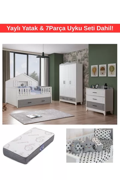 Chambre pour bébés et enfants Tokyo Montessori / Lit et ensemble de sommeil 7 pièces inclus