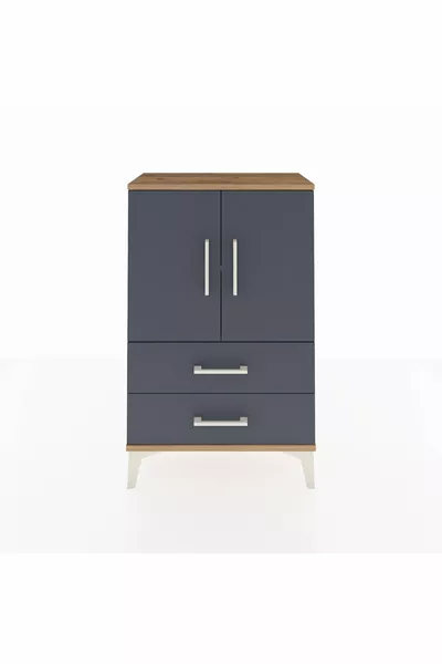 Arges Commode with 2 Shelves, 2 Drawers, and 2 Doors Pine-Anthracite