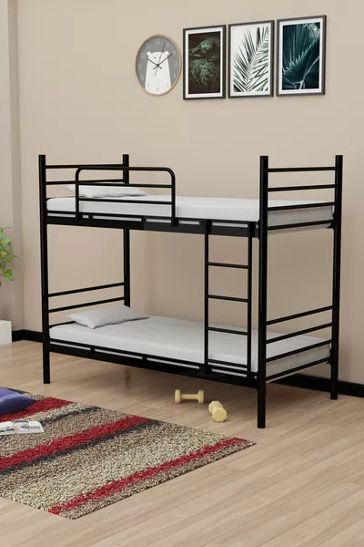 Damla Classic () Zwarte Stapelbed en Bedframe