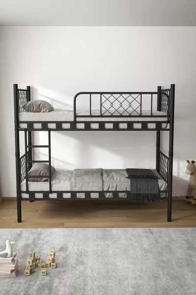 Детская комната Metis для подростка с металлической двухъярусной кроватью и односпальной кроватью