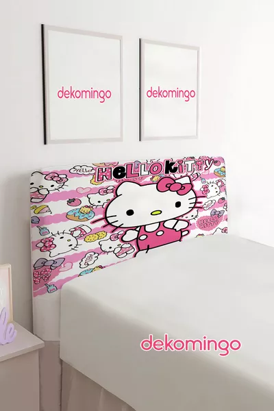 Hello Kitty Patroon Bedbodem Hoofdbordhoes (Eenpersoons)