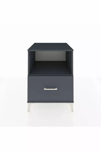 خزانة جانبية كرونوس بدرج واحد ورف واحد - أنثراسيت