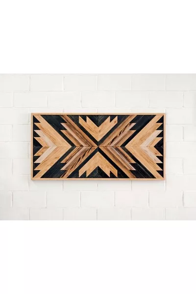 رأس سرير مزدوج مصنوعة يدوياً من الخشب الموزاييك