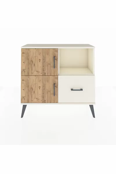 Шифонер Arges с 2 рафта, 1 чекмедже и 2 врати, Мътен камък-Смърч/Мътен камък