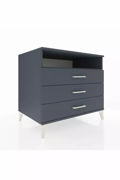 Kronos Şifonyer Tek Raflı 3 Çekmeceli  Antrasit-Antrasit
