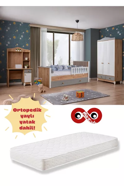 Palermo Çocuk Odası / Ücretsiz Kurulum / Ortopedik Yaylı Yatak Dahil
