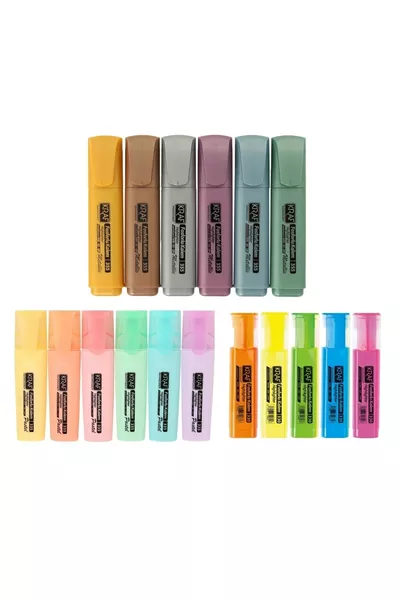 Набор из  ручек: 6 металлических + 6 пастельных + 5 неоновых флуоресцентных