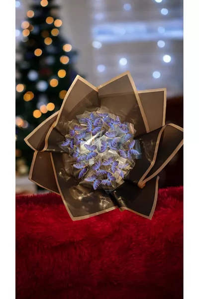 LED Light Butterfly Bouquet Blue Special for Valentine's Day