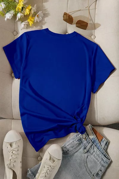 Baumwoll-T-Shirt mit Gänseblümchen-Schmetterling-Design