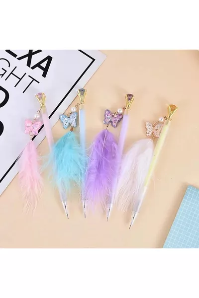 Молив с гъвкав връх 0.7 с диамантена пухкава пеперуда 1 бр.