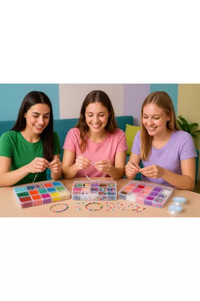 3 Коробки Мега  Песочные Бисеринки и Бусины с Буквами Набор для Изготовления Украшений Набор для Хобби