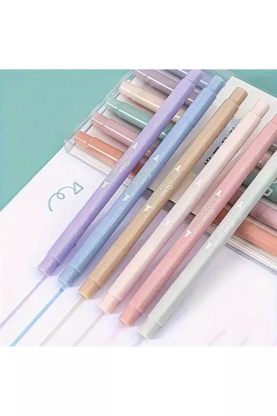 Набор из 6 ультрамягких двусторонних пастельных флуоресцентных карандашей – цилиндрическая форма