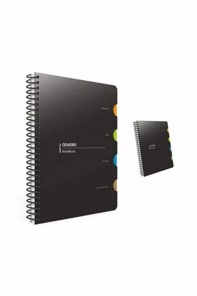 Тетрадка Quadro   страници с ПП корица и спирала - редова