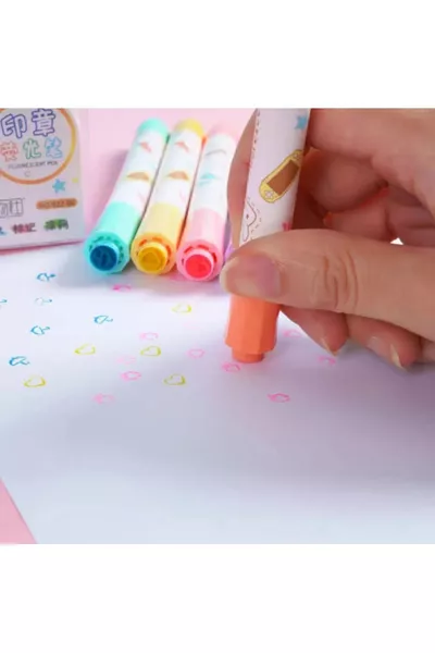 Набор из 6 флуоресцентных маркеров с разными формами наконечников