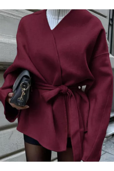 Tie-Detail Relaxed Fit Cashmere Cardigan/Jacket