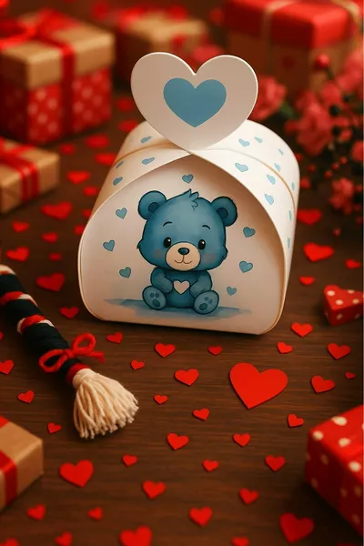  бр. синьо мече с модел сърце бонбонена кутия - кутия за локум - подарък за бебе - кутия за шоколад