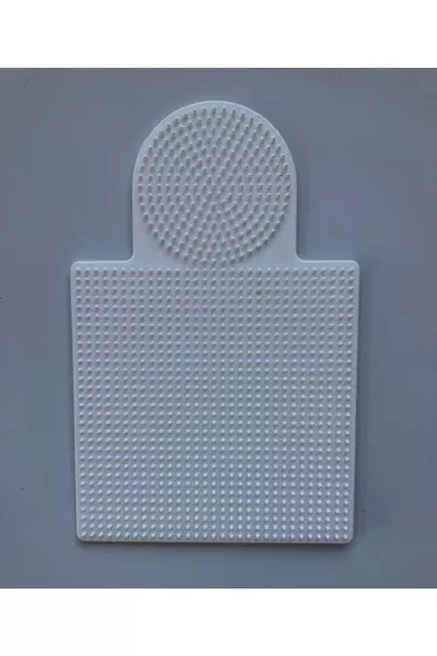 Голяма дъска за нанизване на перли, които се залепват с ютия - Квадрат: ,5 см - Кръг: 8,5 см - Бял цвят