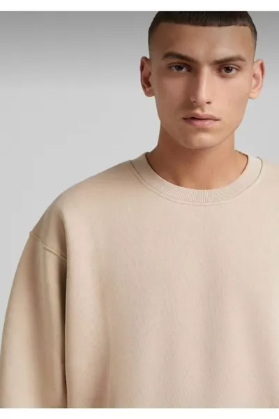 سويت شيرت يوني سكس بيج، كبير الحجم، أمامه طباعة، سميك من خيوط ثلاثية، بياقة دائرية