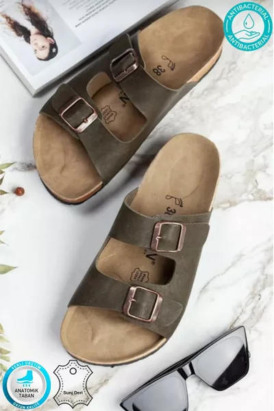 Madrid Unisex Orthopedic Sole Slippers Double Strap Buckle Daily Comfortable Home & Outdoor Slippers