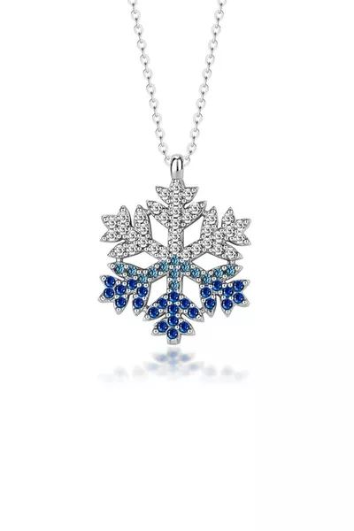 Луксозна серия светещо подаръчно кутие със снежинка Сребърно колие за подарък