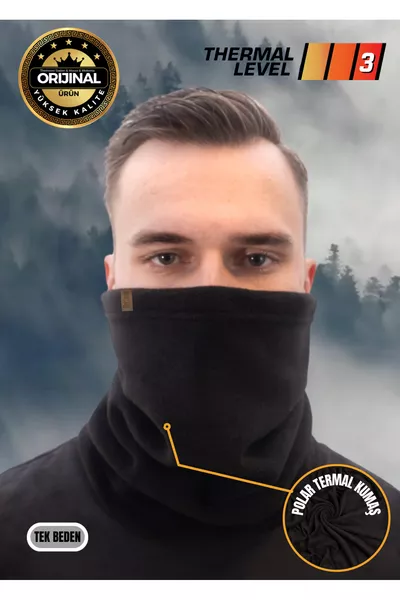 Черна поларена шал-яка | Зимен мотористки ветрозащитен outdoor буф шапка (3 РАЗЛИЧНИ НАЧИНА НА ИЗПОЛЗВАНЕ)