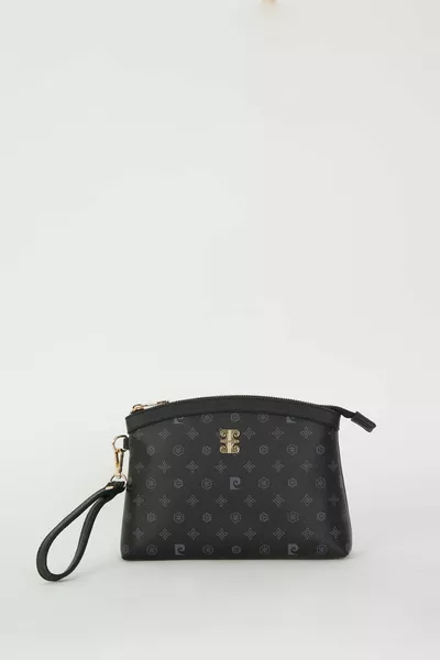 حقيبة بورتفوليو وكلتش نسائية من مونوغرام أسود 