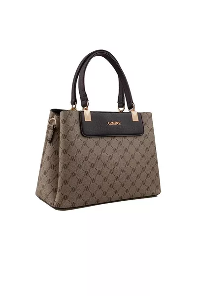 حقيبة كتف نسائية كلاسيكية  بيج منقط