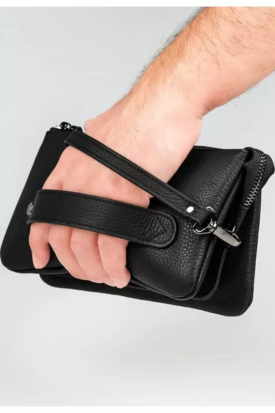 Nexus - % Genuine Leather Unisex Handbag - Best Gift for Men & Women - Black