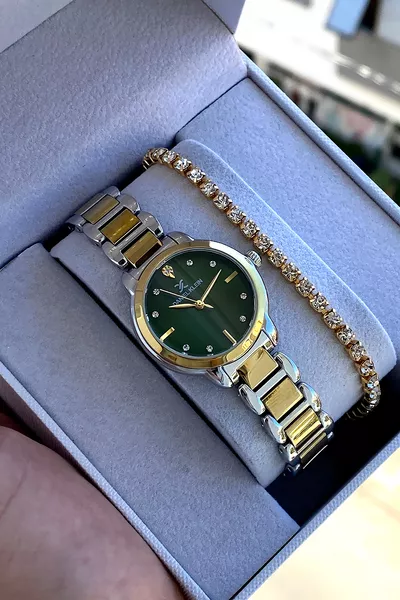 Orologio da polso da donna con quadrante verde, regalo originale al % per San Valentino per la fidanzata