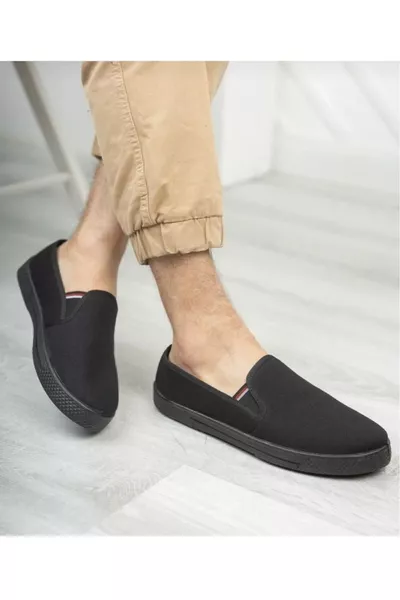  Unisex Black Linen Shoes