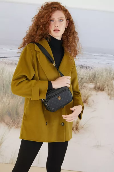 Zwarte Monogram Damesschoudertas 