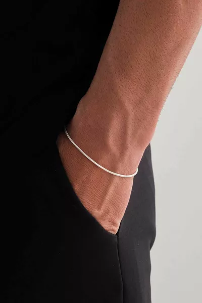 AURA SILVER 1.6MM FOX TAIL BRACELET  STERLING SILVER
