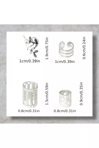 مجموعة حلقات شعر على الطراز البوهيمي بتصميم ورقي  قطع ()