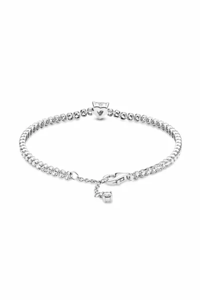 Sparkling Heart Tennis Bracelet