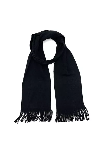 Schwarzer, einfarbiger Baumwollstrickschal,  cm