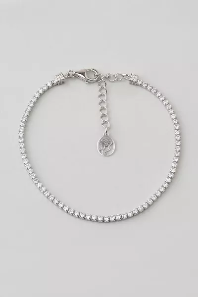 K White Gold Plated Silver  Cm Tennis Bracelet