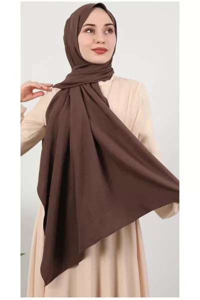 Hijab Cotton Crêpe Shawl for Women Light Brown