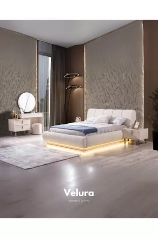 Ensemble de chambre Tress (Armoire 4 portes + Commode + Table de chevet + Lit)