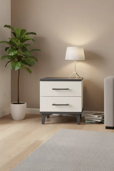 خزانة سيرفا كومودين بدرجين باللون الأنثراسيت-حجر العقيق | أناقة غرفة النوم