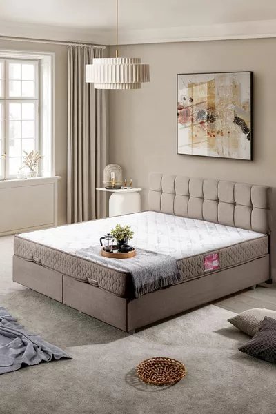 Berlijn Tweepersoonsbed Bodem en Hoofdeinde Set Dubbel Koffie