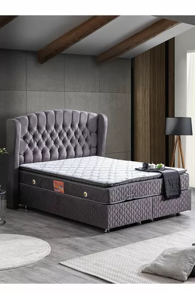 طقم رأس سرير لطيف، رمادي غامق