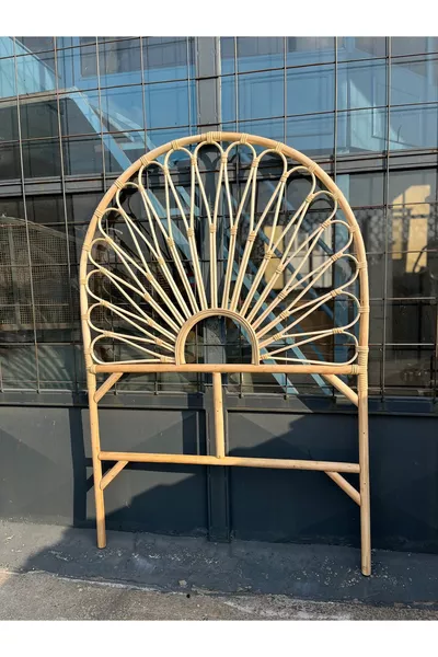 لوح سرير نموذج الشمس من خشب الخيزران فردي