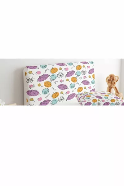 غطاء رأس السرير رمادي اللون سفينة فضاء وكواكب