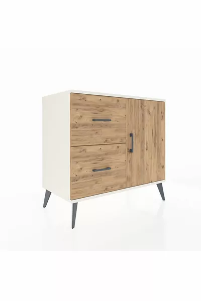 خزانة هايبرون بروفيل برافعة واحدة، درجان، باب واحد، حجر القمر والصنوبر