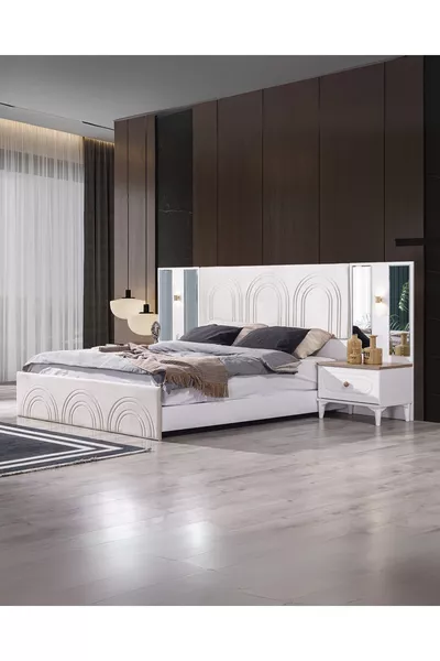 Bohem Bedroom Set (Wardrobe + Dresser + Nightstand + Bed Frame)