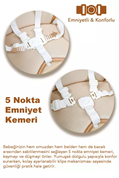 كرسي طعام للأطفال - كرسي طعام بمكتب عمل مع وسادة جلوس بيج