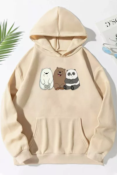 سويت شيرت مطبوع بدببة ودودة للجنسين